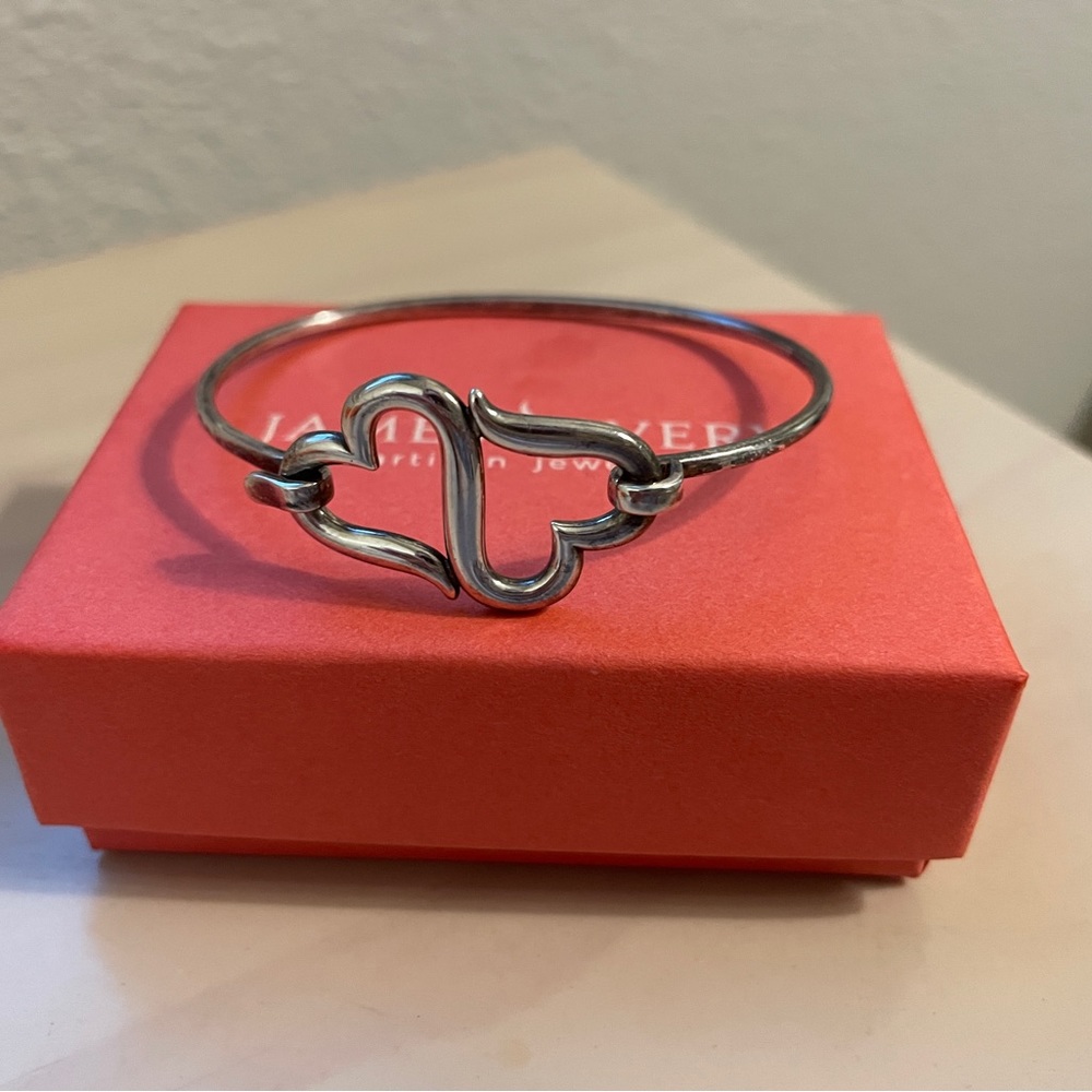 James Avery double heart bangle bracelet